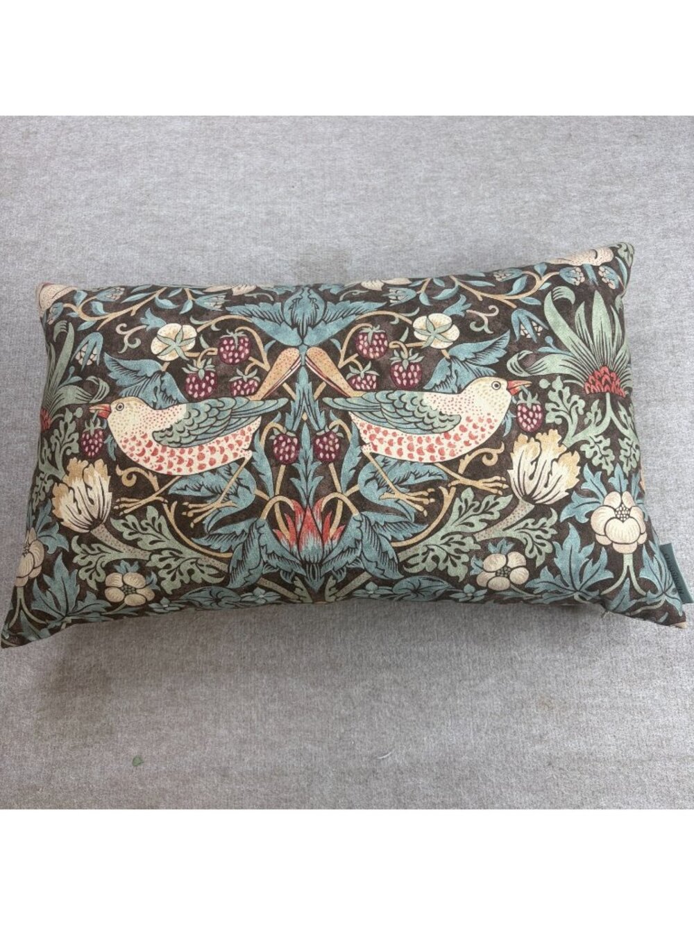 Rejuvenation Pillow Brown William Morris & Co Strawberry Thief Down Filled